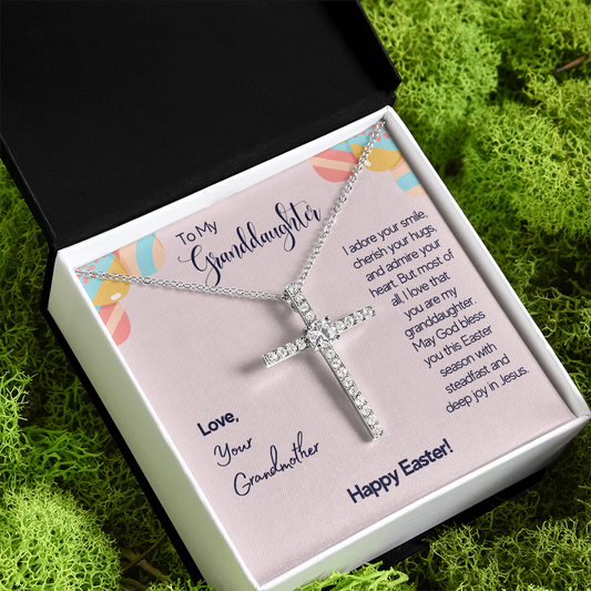 To My Granddaughter Easter CZ Cross